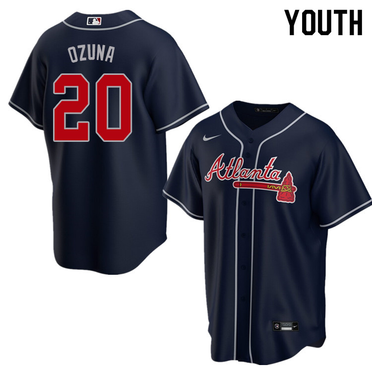 Nike Youth #20 Marcell Ozuna Atlanta Braves Baseball Jerseys Sale-Navy